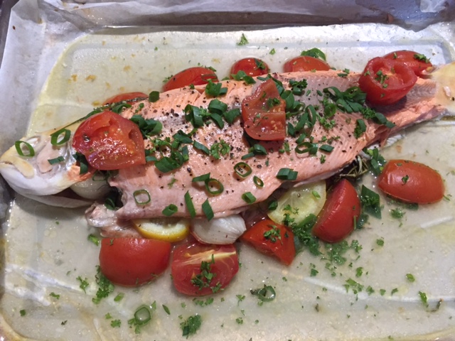 Salmon Trout Baked Whole